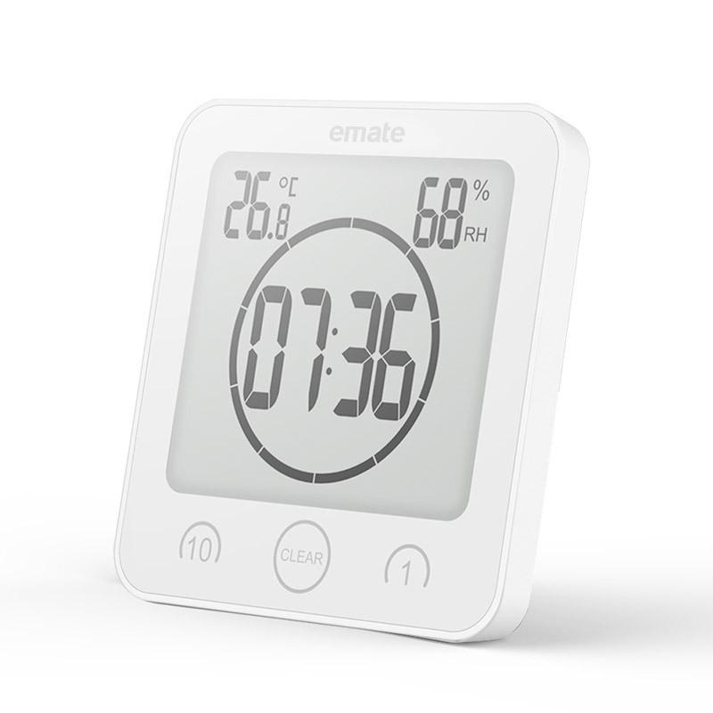 Đồng hồ phòng tắm, báo động kỹ thuật số LCD với đồng hồ tắm không thấm nước, độ ẩm nhiệt độ