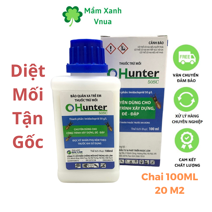 Diệt Mối Hunter 50SC Siêu Hiệu Quả - Không Mùi - Chai 100ML trên diện tích 20M2