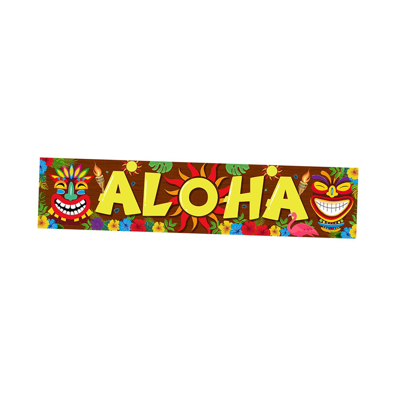 Aloha Party Backdrop Luau Party Decoration Carnival Reusable Background Door Porch Signs Summer Aloha Party Banner for Tropical Beach