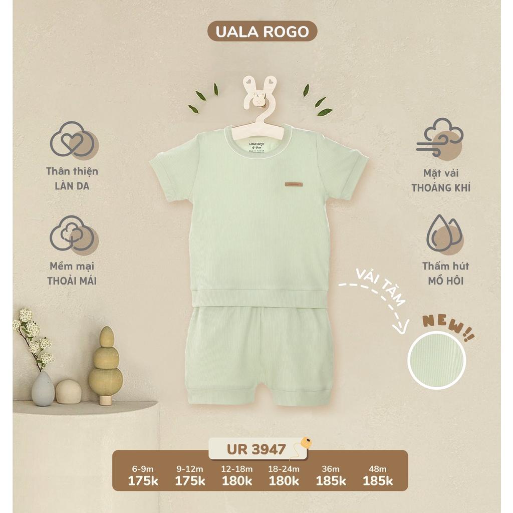 Bộ quần áo bé trai UalaRogo cộc tay 6 tháng đến 4 tuổi cotton tăm cổ tròn
