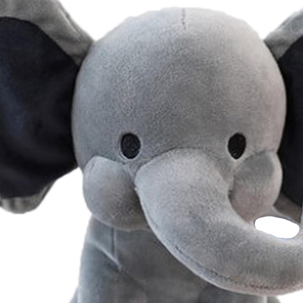 9.8in Elephant Plush Stuffed Animal Toy Throw Pillow for Sleeping Lovely Grey