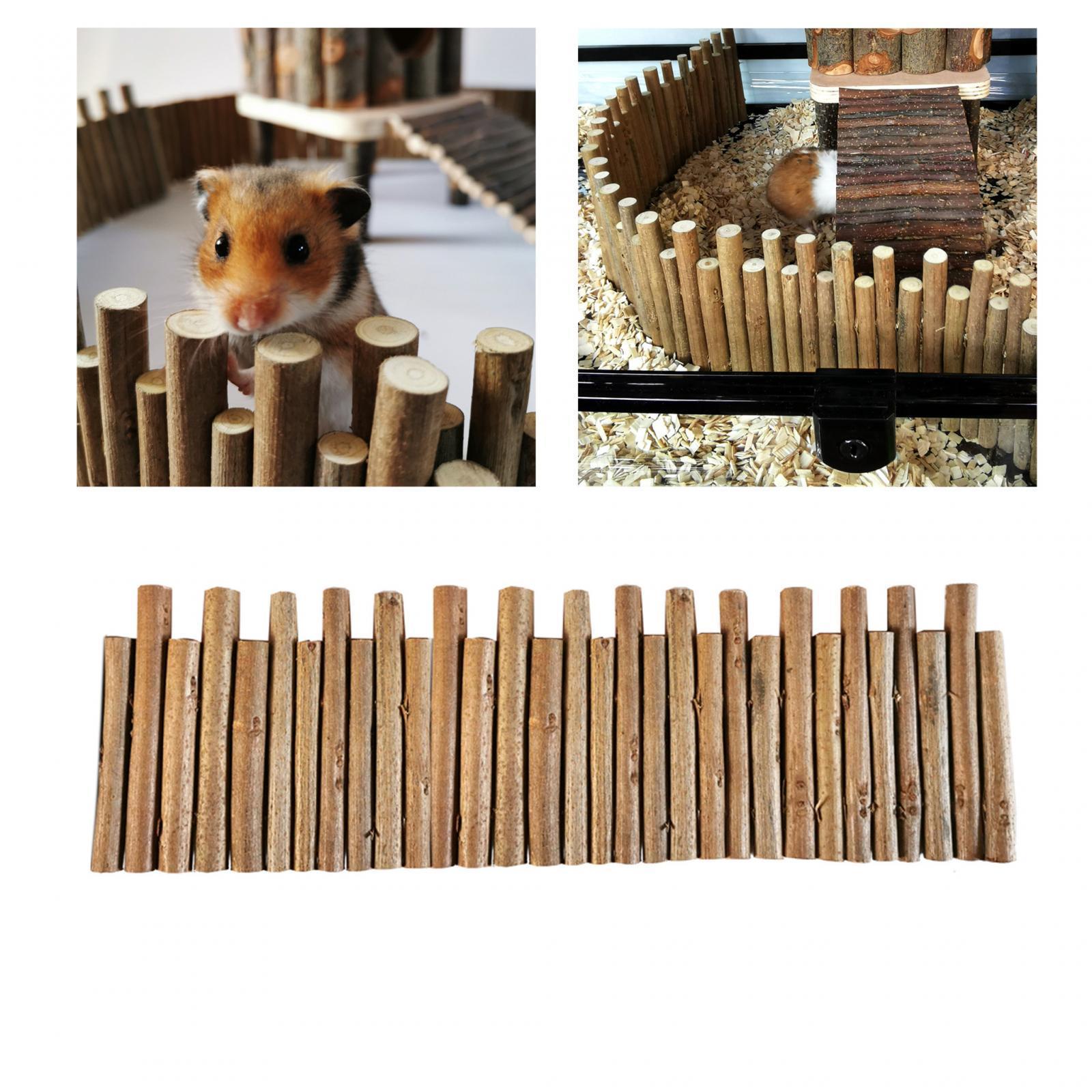 Hamster Wooden Fence Flexible Hideout Door Fence for Gerbil Mouse Chinchilla