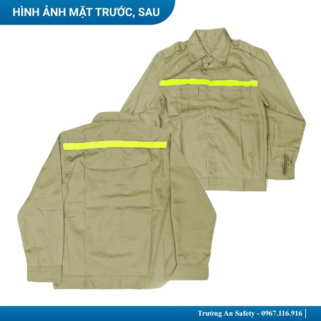 Quần áo lao động BH05 - chất liệu vải kaki - có phản quang - nhận in logo từ 2 áo