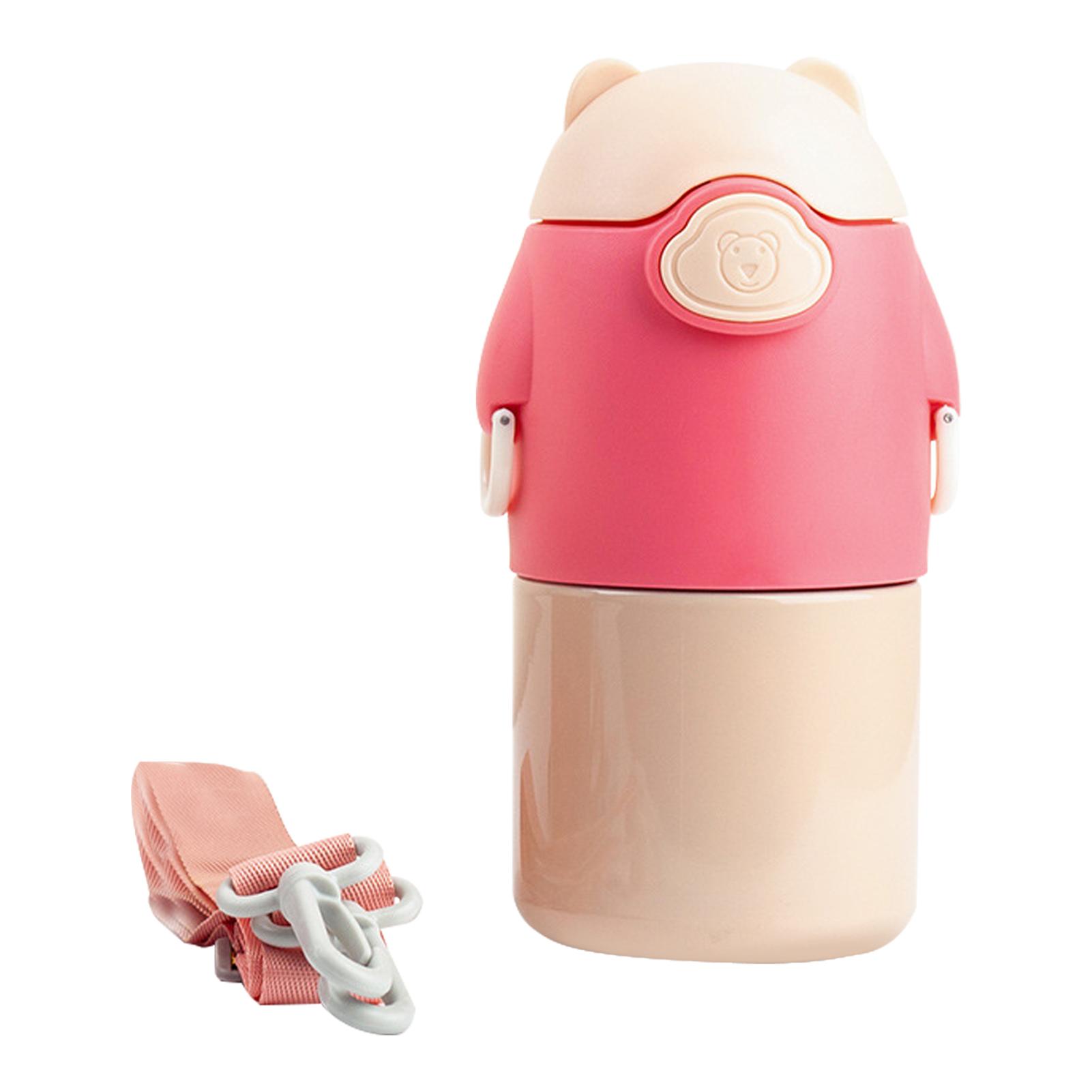 450Ml Trẻ Em Bình Nước Inox Giữ Nhiệt Bình Di Động Không Trượt Chống Rò Rỉ Dễ Dàng Vệ Sinh Chân Không Mini Ống Hút cốc