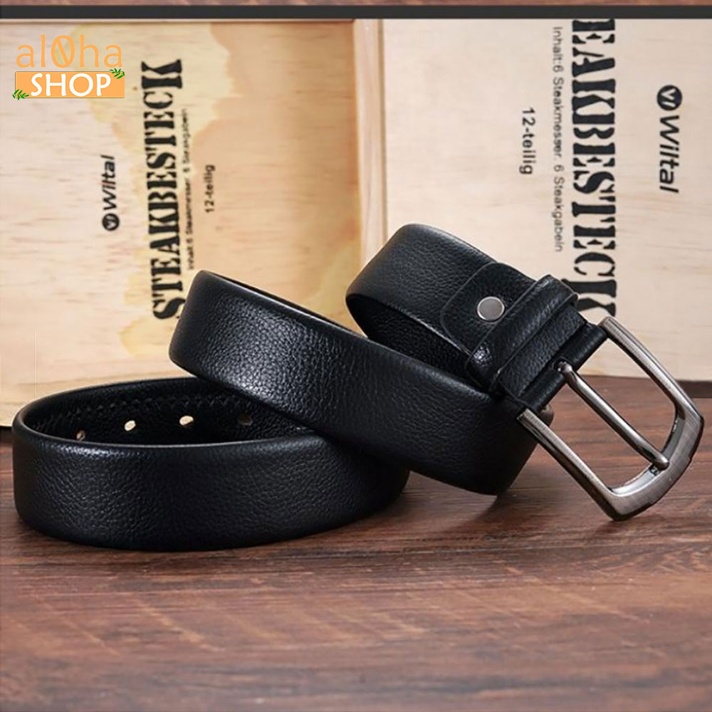 Thắt lưng Classic khoá kim gài da nam cao cấp - al0ha Shop