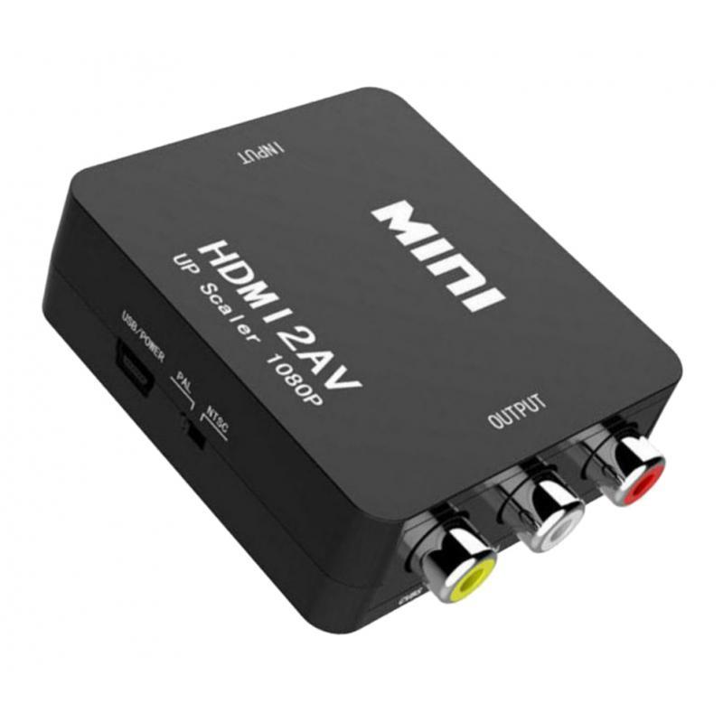 Portable   to AV/RCA Adapter Box 1080P  Video Converter NTSC PAL Output