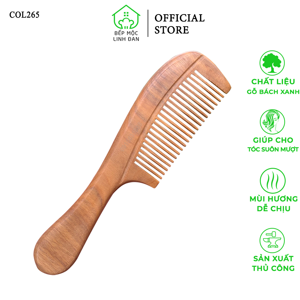 Lược Gỗ Thơm (Size:L - 19cm) Giúp Tóc Suôn &amp; Mềm Không Làm Rụng - COL265