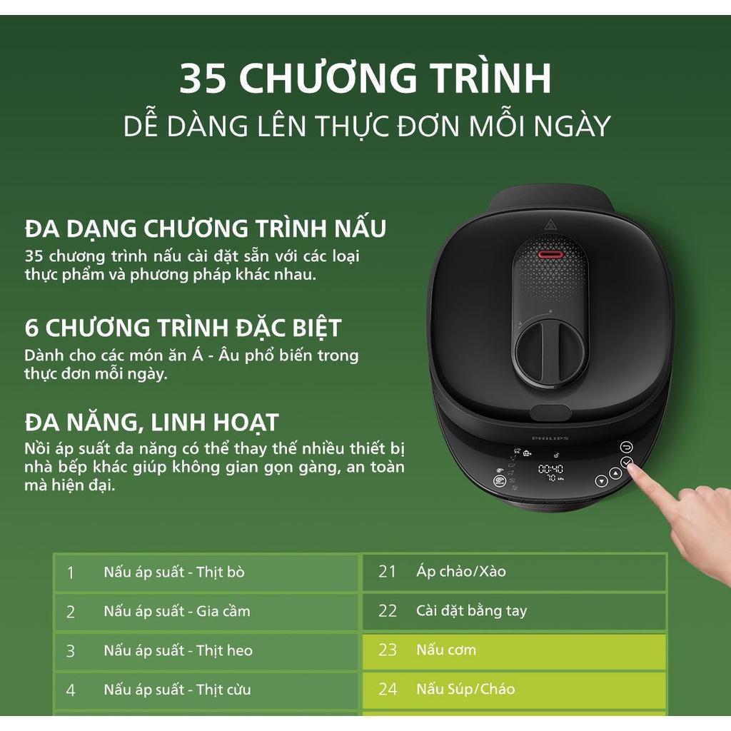 Nồi Áp Suất Điện Philips HD2151/66, 5.0Lit-1090W, Hệ thống kiểm soát hương vị,35 chương trình cài đặt sẵn, hàng chính hãng