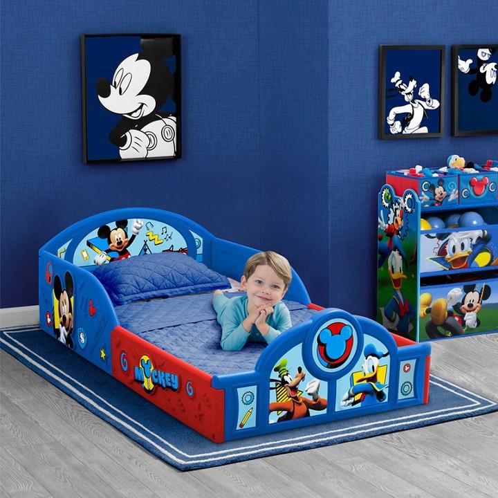 Giường ngủ cho bé xanh mickey kèm đệm