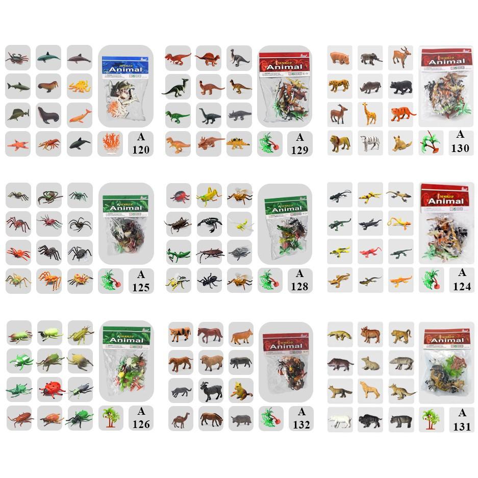 Combo 5 bộ đồ chơi mô hình thế giới động vật, khủng long, côn trùng, bọ cánh cứng Animal World Vacimall