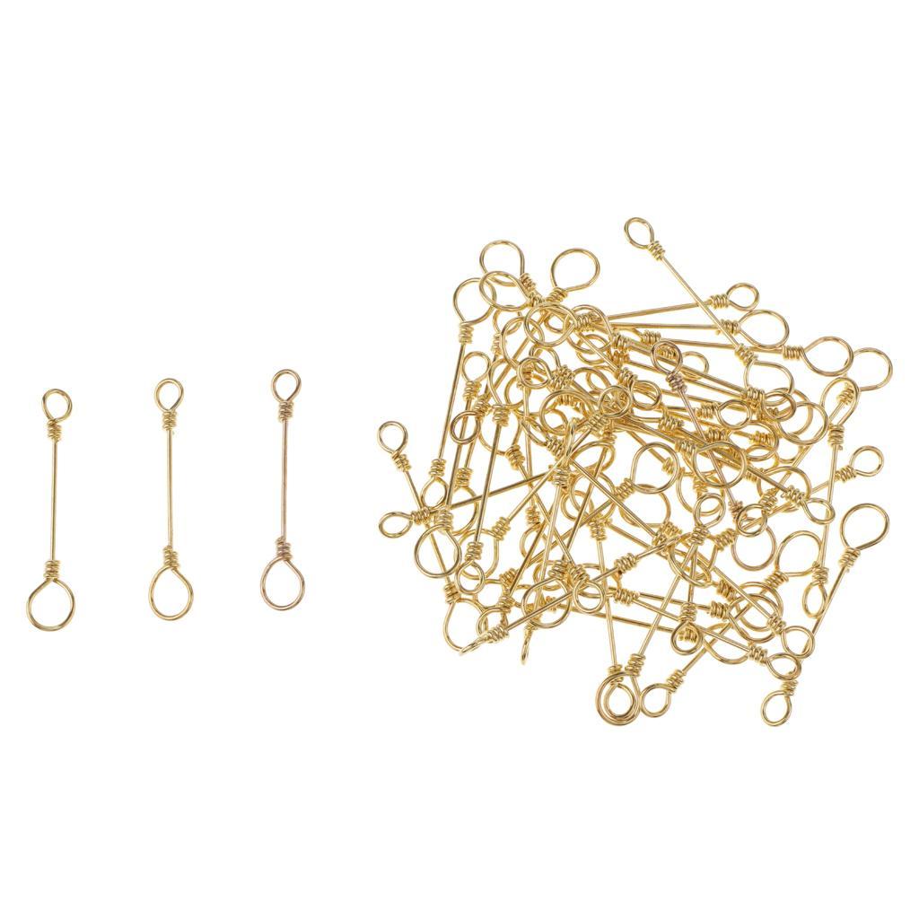 50Pcs Fishing Swivels Quick Connection Clip Stainless Steel Rolling Snap Fishing Accessories Connectors
