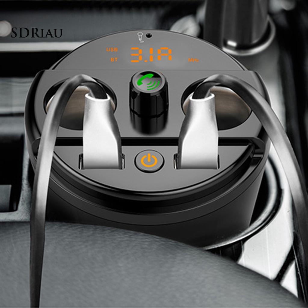 *QCDZ* Car MP3 Player Bluetooth 3.0 Dual USB ABS U Disk TF Card FM Transmitter for Auto