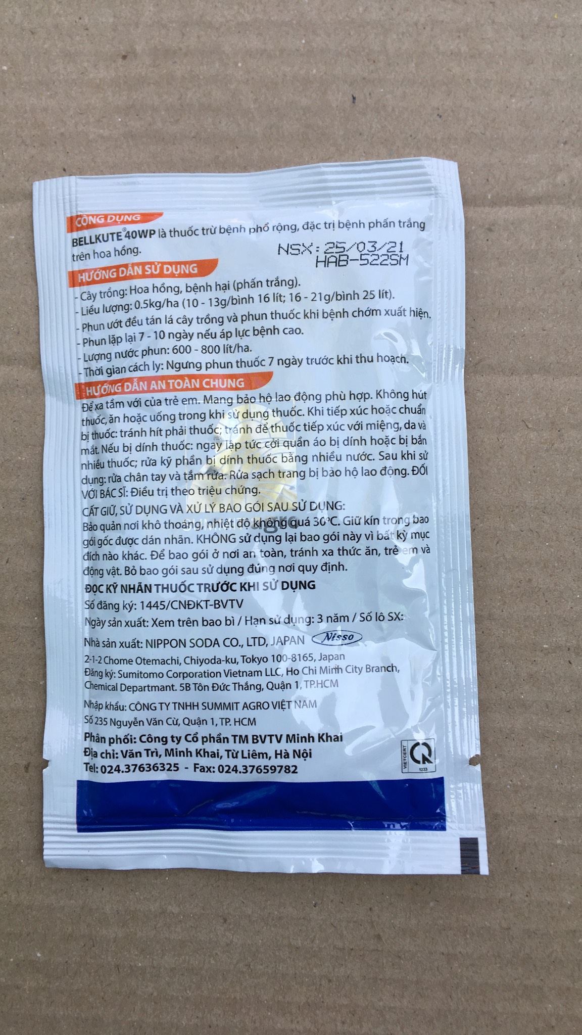 Bellkute 40wp gói 20gr đặc trừ phấn trắng Hoa Hồng & Dưa Bầu Bí