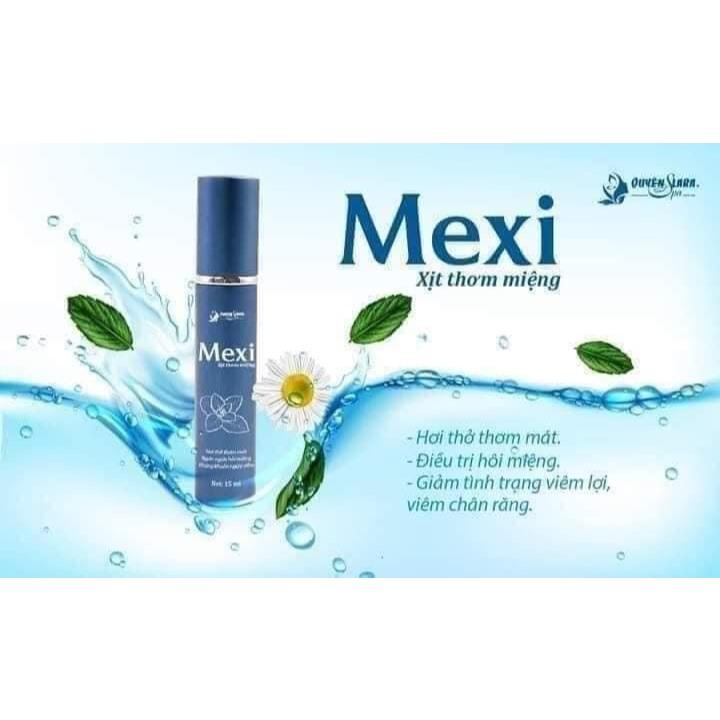 COMBO 2 Lọ Xịt Thơm Miệng MEXI Vị Bạc Hà Quyên Lara 15ml, Giúp Hơi Thở Thơm Mát, Ngừa Viêm Lợi