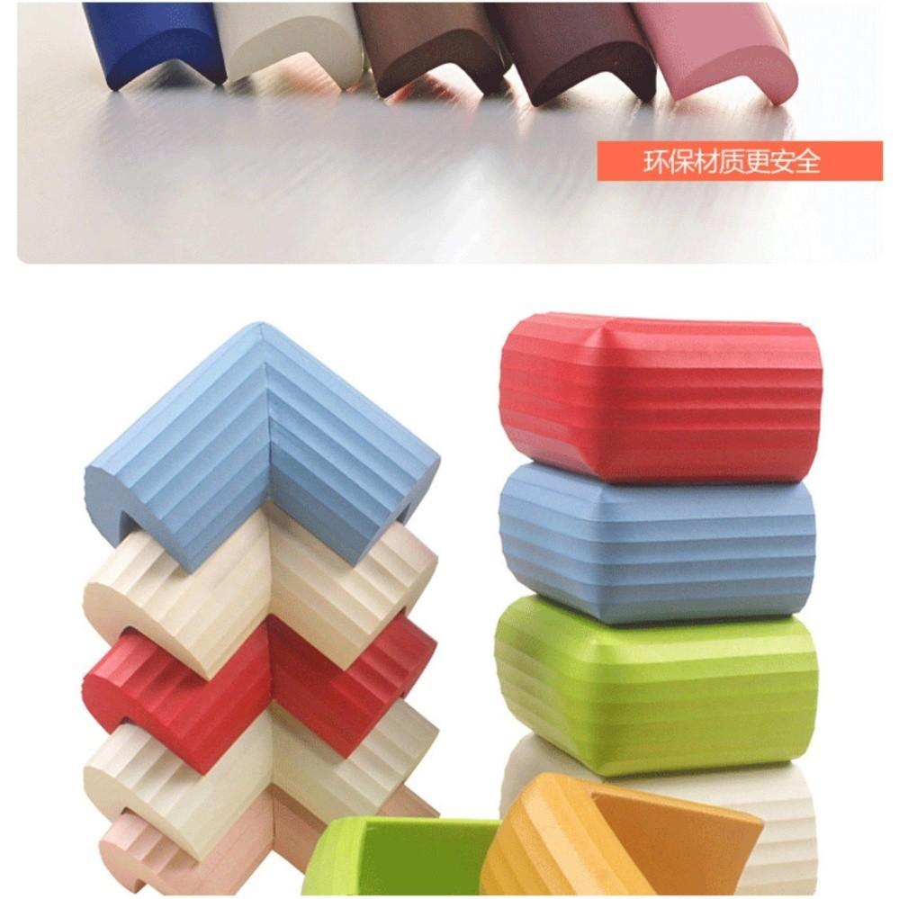 Bộ combo 4 miếng xốp cao su vuông mềm CÓ VÂN SỌC bịt Góc Nhọn Bàn, giường bảo vệ an toàn cho bé _ BG02
