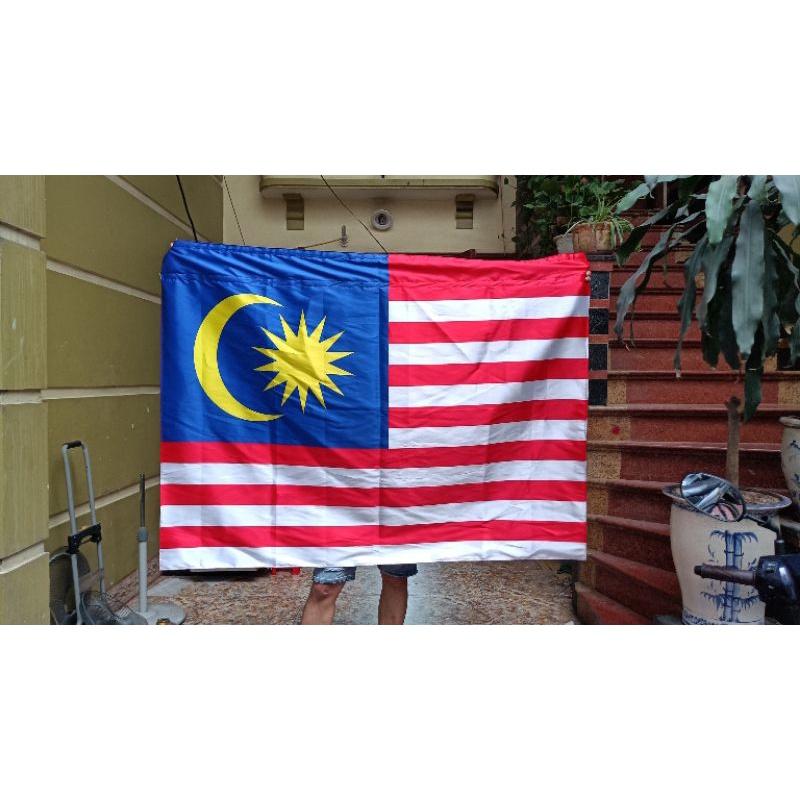 Quốc kỳ Malaysia 1x1,5m in chuyển nhiệt may theo yêu cầu