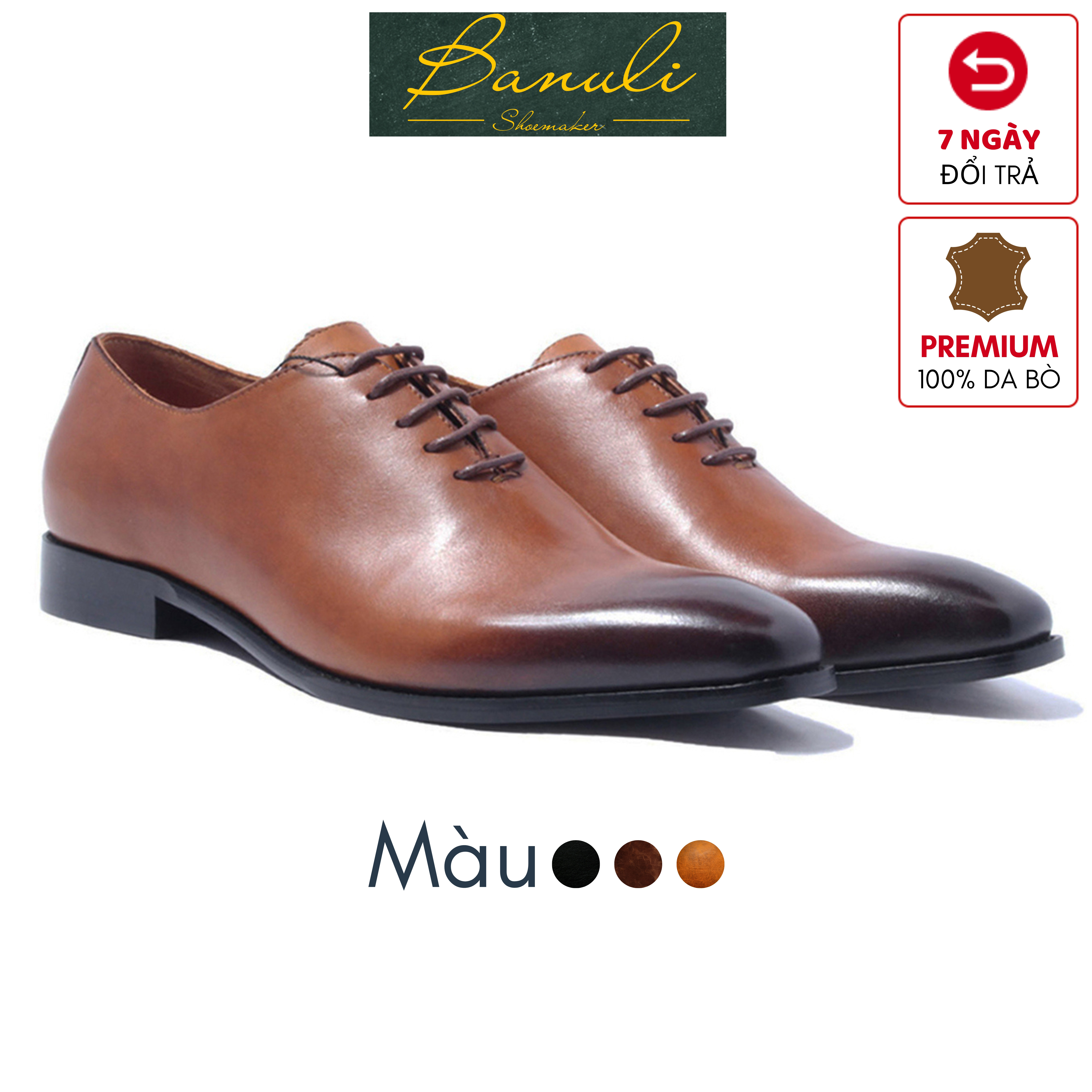 Giày Tây Công Sở Banuli Nam Whole Cut Oxford H1WH1M0