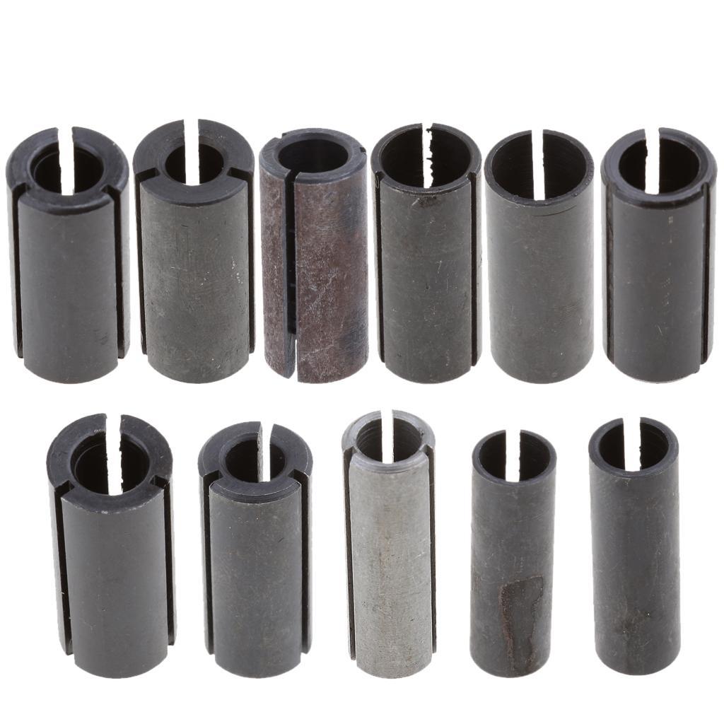 Carbide Collet Chuck 8mm + 6.35mm to 12.7mm Driver Adapter for Wood Router Bit
