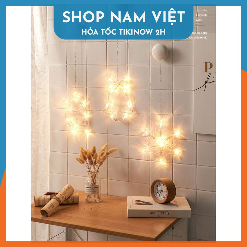 Dây Đèn Led Treo Hình Bông Tuyết, Chuông, Trăng Sao Trang Trí Giáng Sinh - Chính Hãng NAVIVU