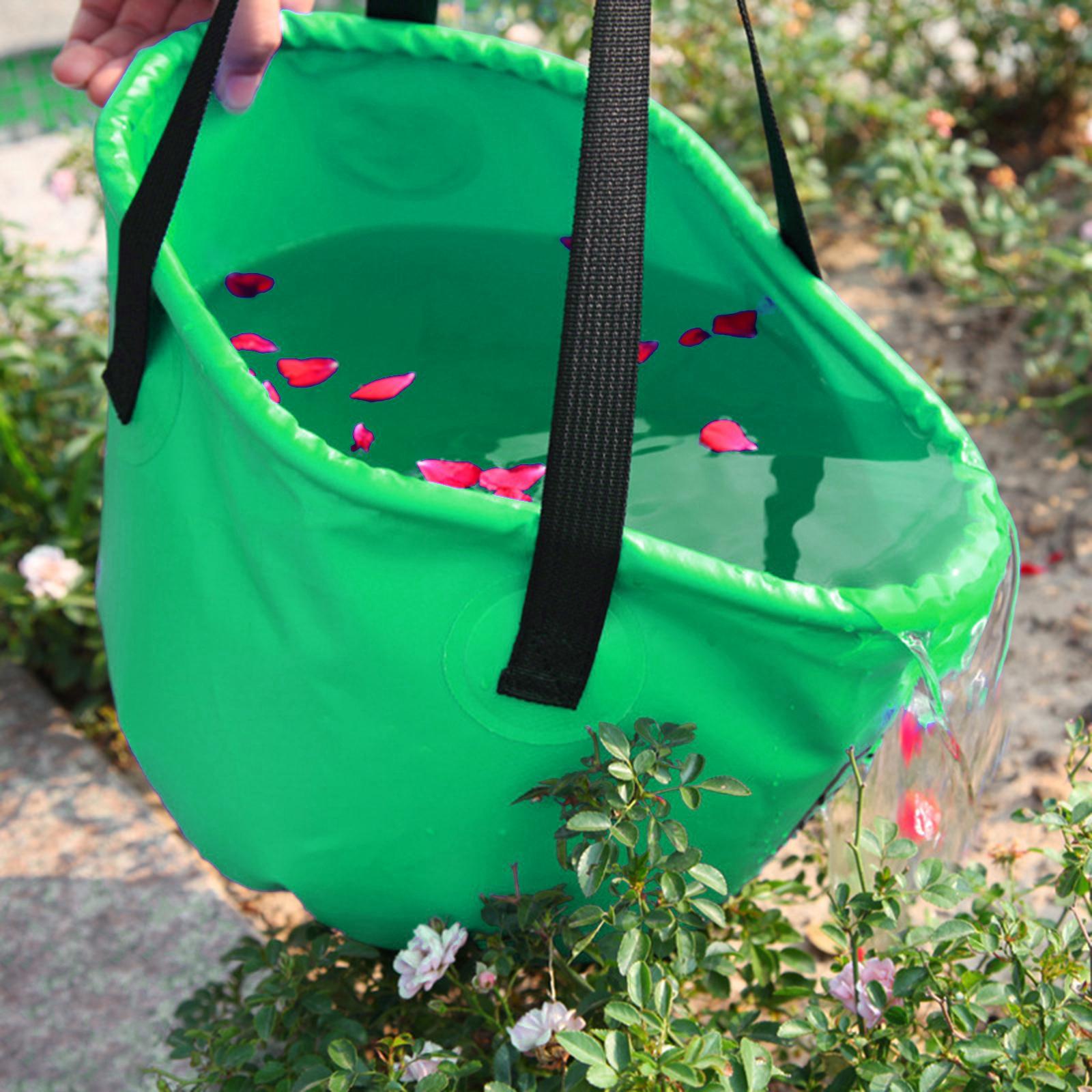 Portable Collapsible Bucket Folding Multifunctional Wash Basin for Camping Green