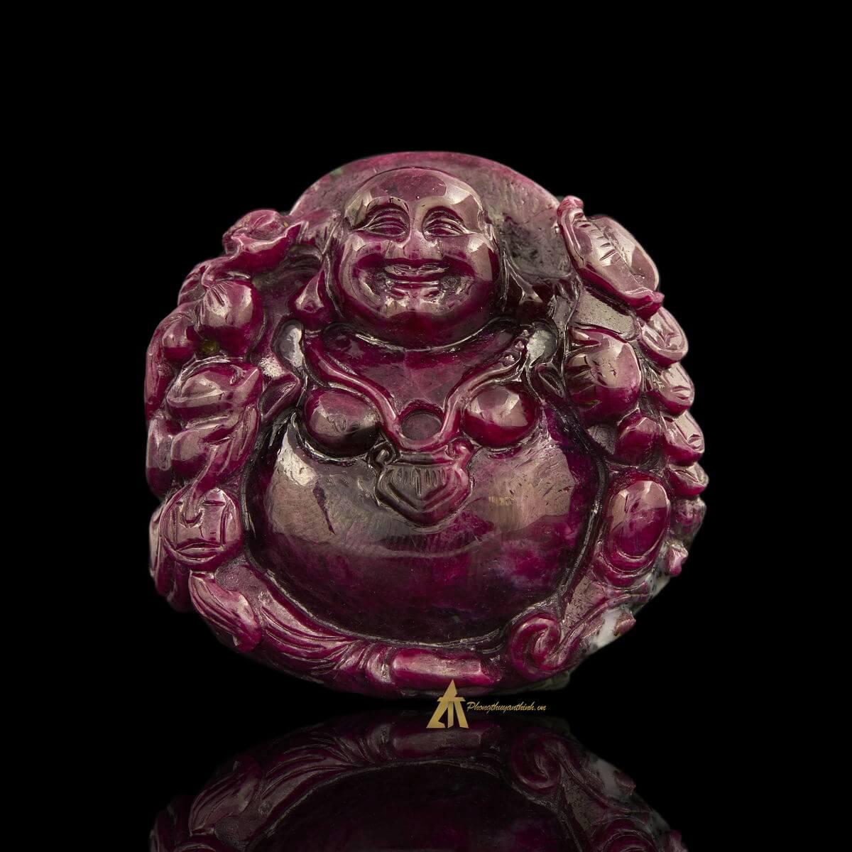 Mặt dây chuyền Phật Di Lặc Ruby #MRB0011 - Tự nhiên thiên nhiên - Cam kết hàng thật 100%