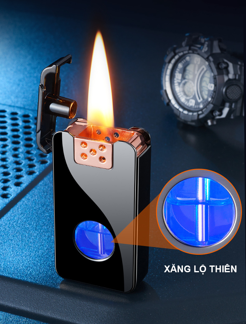 Bật Lửa Cảm Ứng 4in1 Có Đèn Fullbox – Xài Xăng