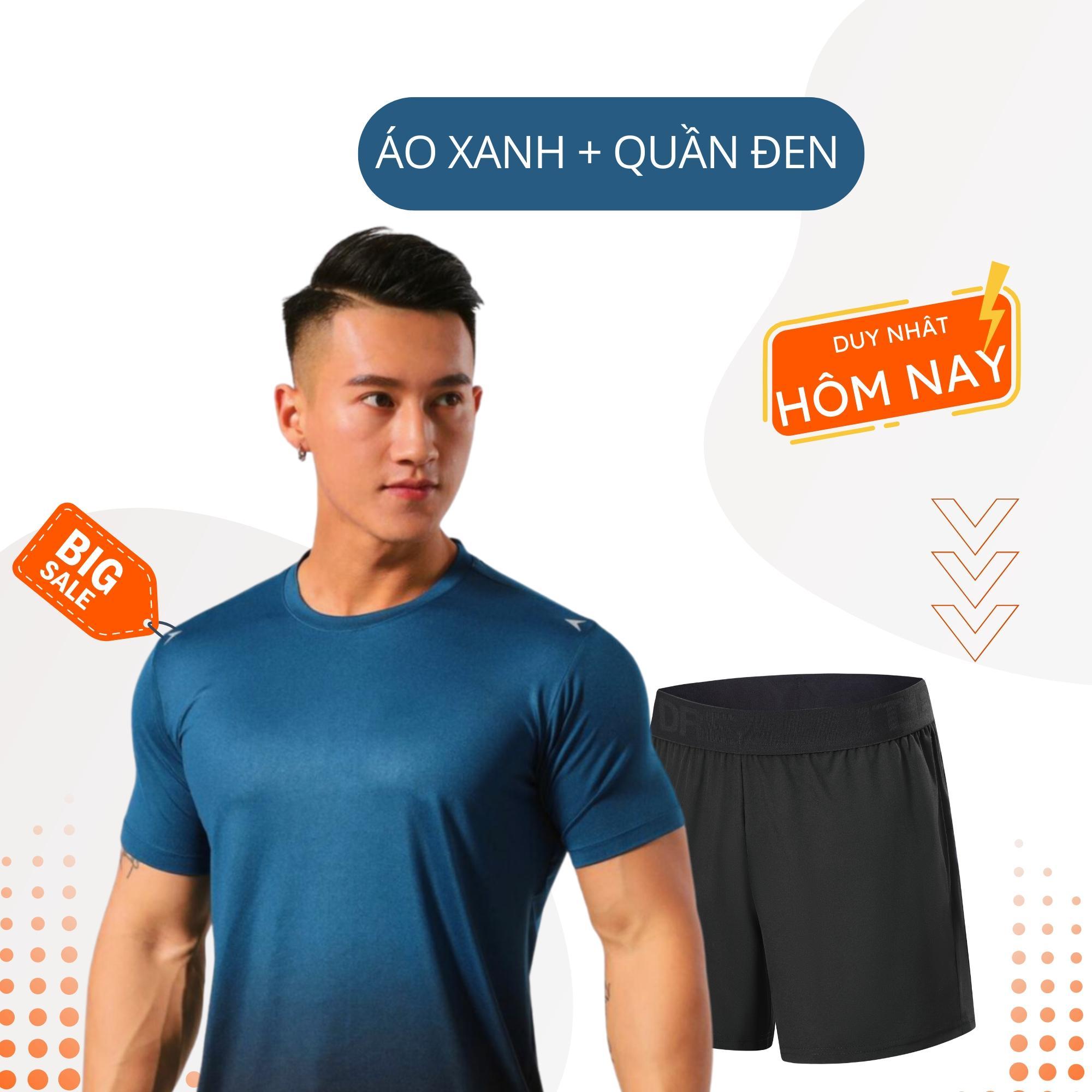 Combo Áo Quần Thể Thao Thời Trang Nam Tính Thoáng Mát Áo Body Fit Màu Ombre + Quần Siêu Mát Vải Trơn Lưng Chun Bản To BST Mùa Hè BEATME - M