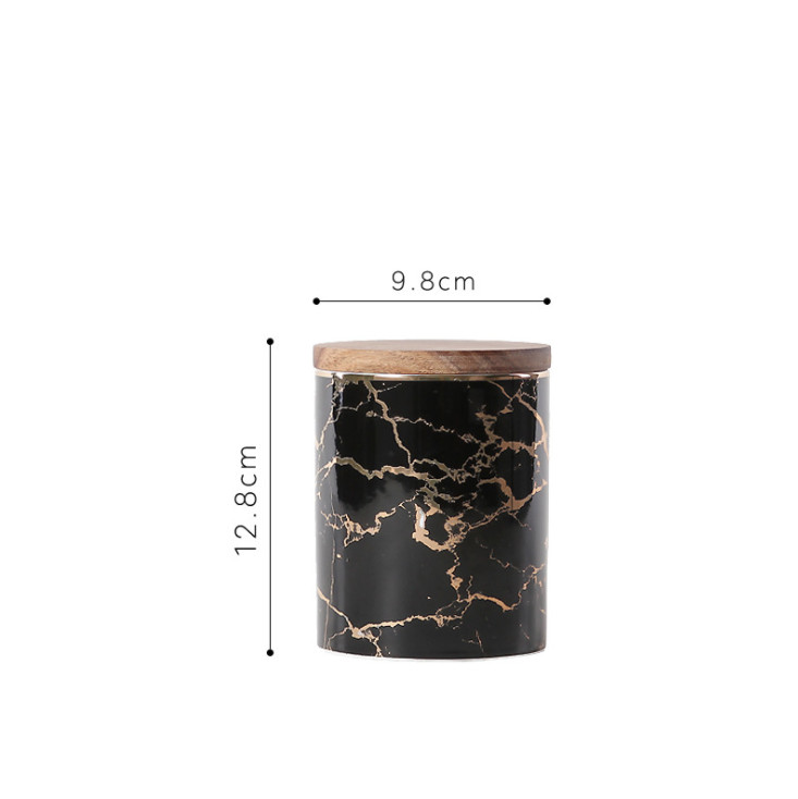 Bộ 3 lọ đựng BAROQUE BLACK MARBLE