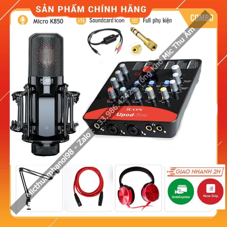 Bộ Mic Hát Livestream Sound Card ICON UPOD PRO &amp; Mic TAKSTAR PC K850 . Livestream , Thu Âm , Thu Giọng Đọc