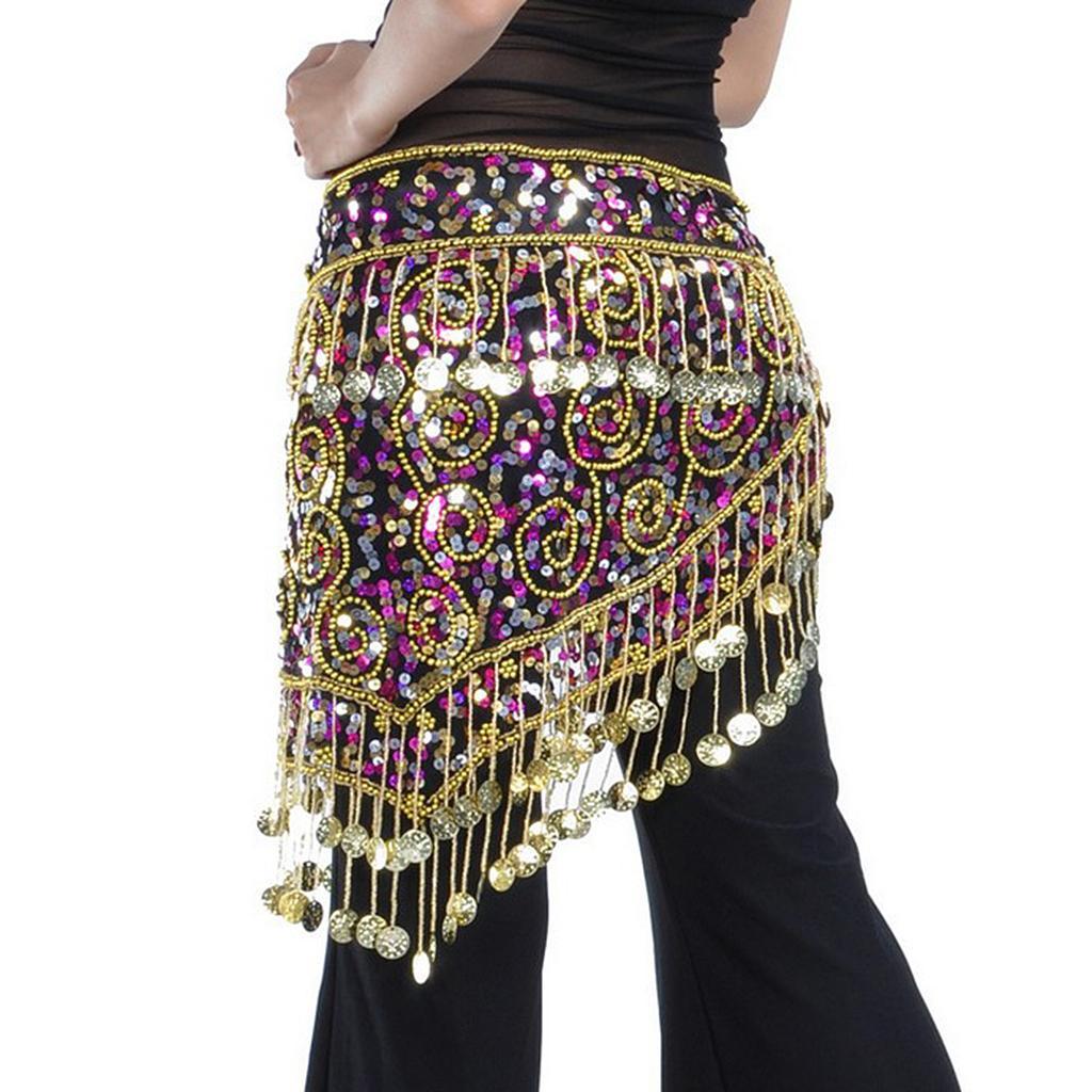 Belly Dance Hip Scarf Belt, Belly Dancer Costume, Sequin  Scarf,  Belt