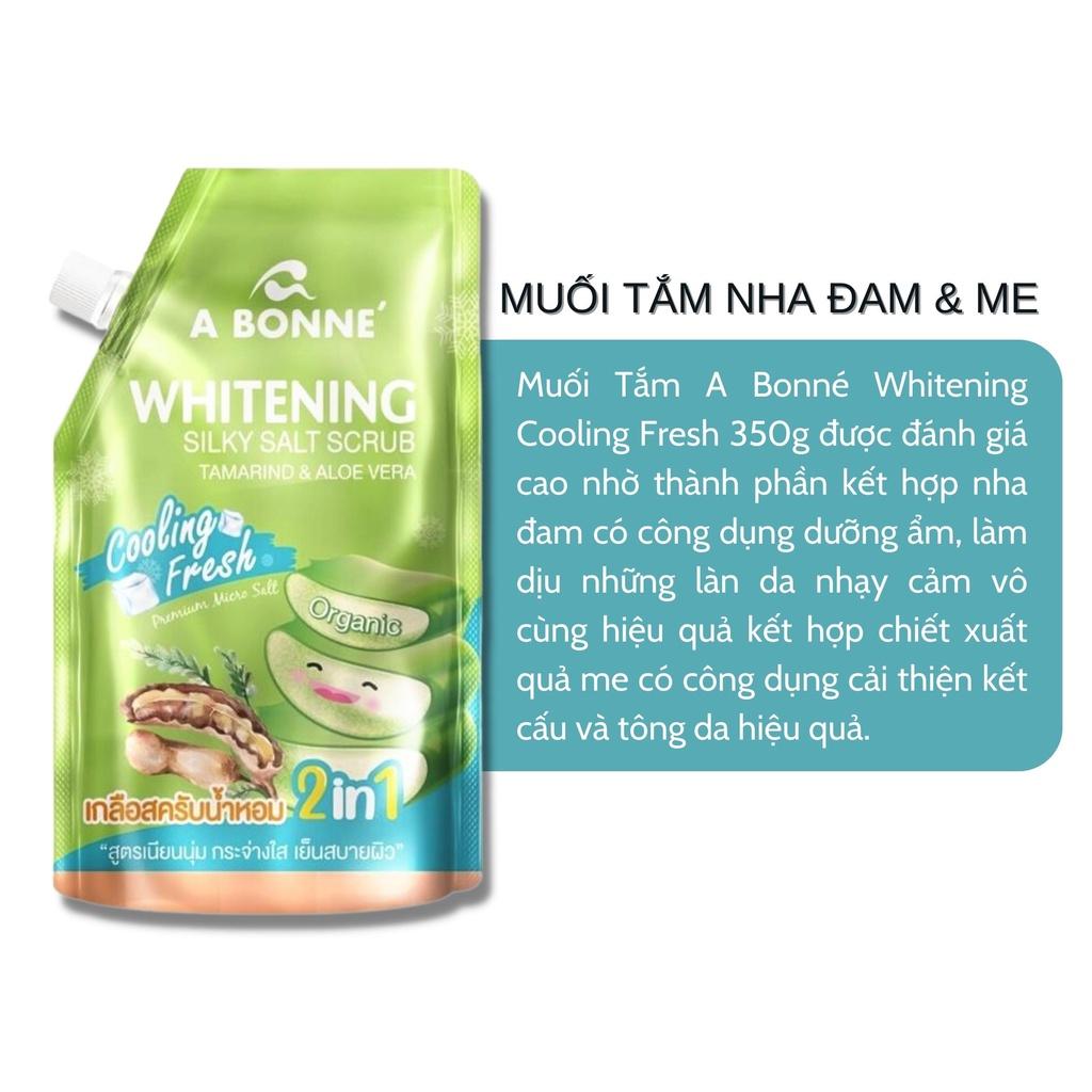 Muối Tắm A Bonne Whitening Cooling Fresh Tẩy Tế Bào Chết Body Nha Đam &amp; Me Thái Lan 350g