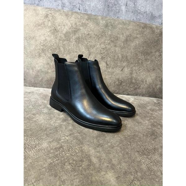 Chelsea boots nam da bò,giày bốt nam mũi tròn da bò nguyên tấm YOUTUS