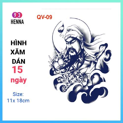 Hình Xăm Dán Tạm Thời Thảo Dược 15 Ngày Quan Vũ QV09