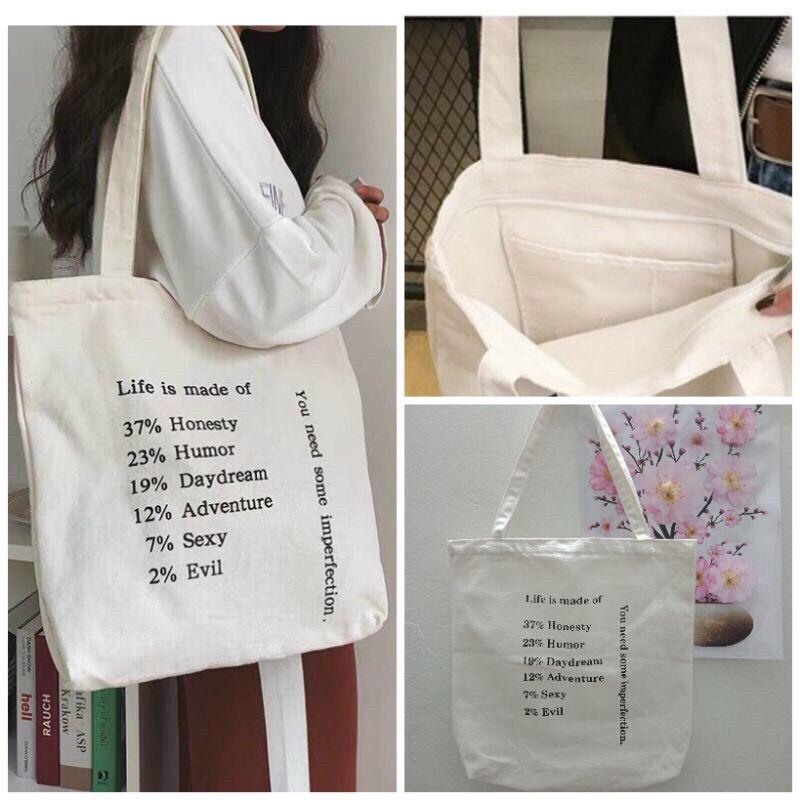 Túi vải tote vải Canvas Life is of made 100