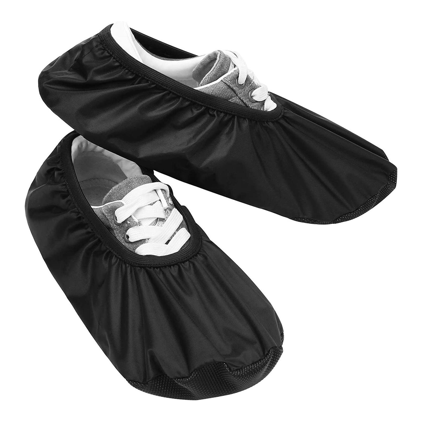 Bowling Shoe Cover 2Pcs Adjustable Portable Overshoes Universal Shoe Protector Durable Thick for Indoor Sports Travel Children Women and Men