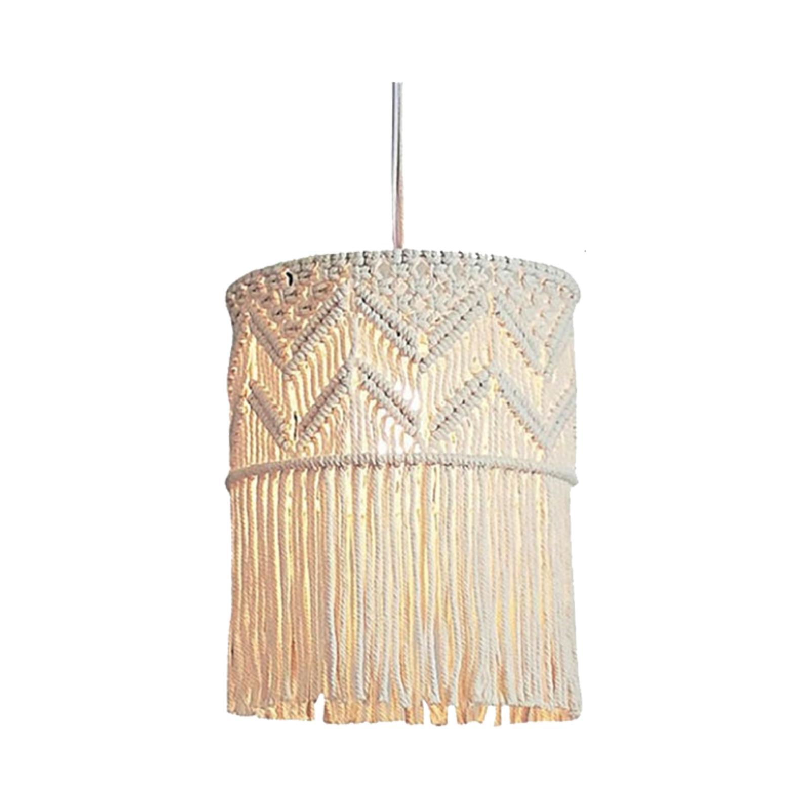 Handwoven Macrame Pendant Lamp Chic Bedroom Lamp