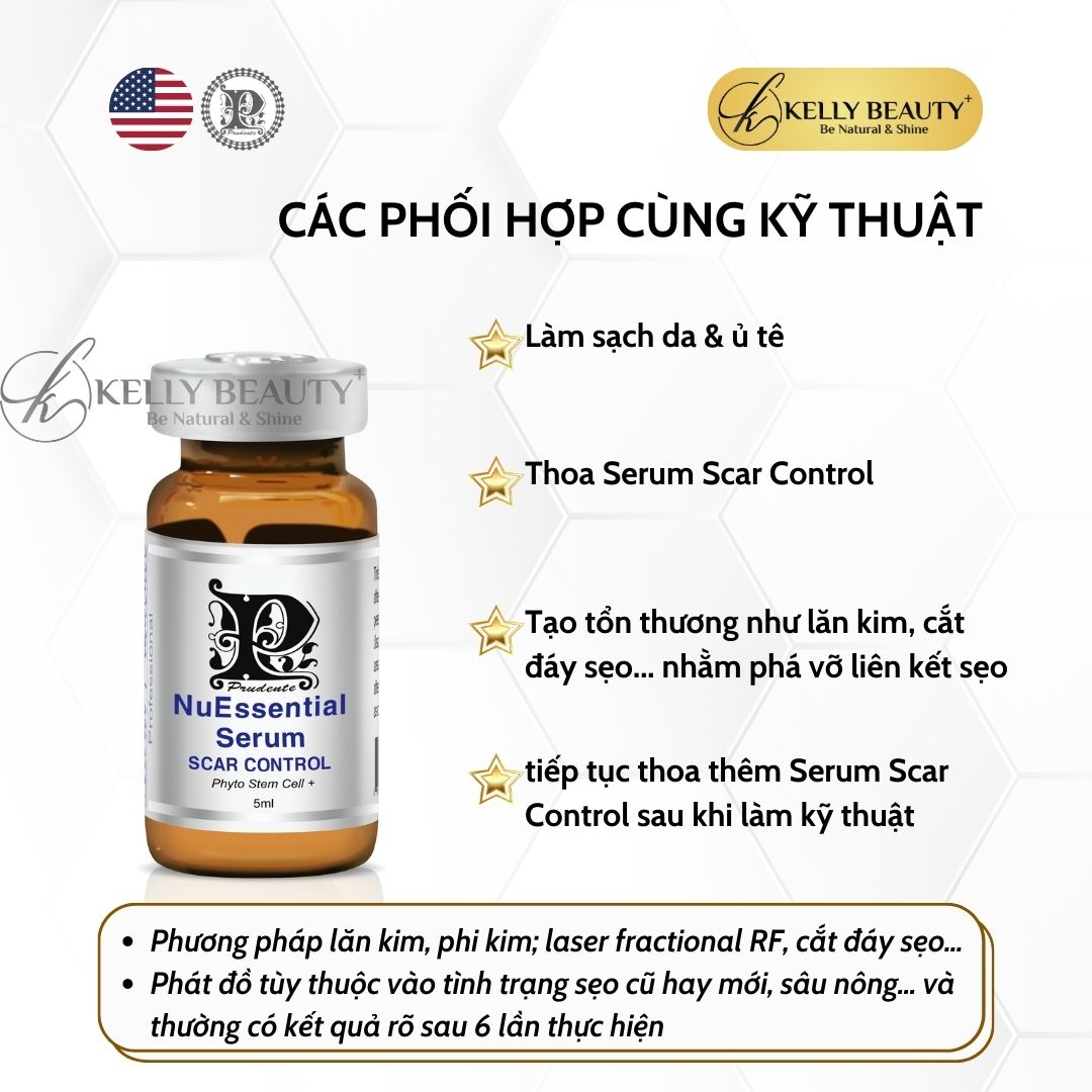 Tế Bào Gốc Mibiti Prudente Scar Control – Làm Đầy Sẹo Lõm, Phục Hồi Da Mỏng Yếu; Trẻ Hóa Da - Kelly Beauty