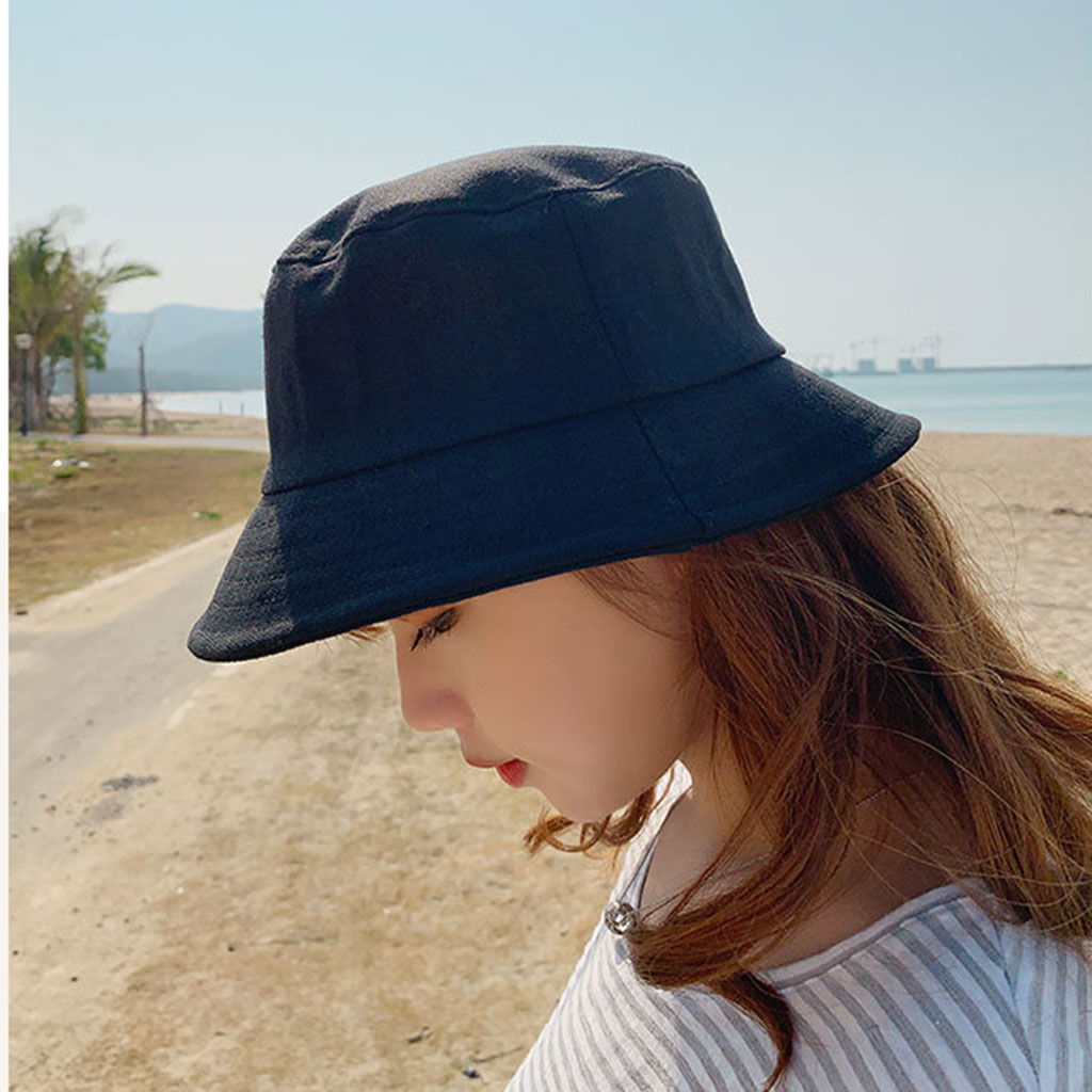 NÓN BUCKET TRƠN CHỐNG NẮNG CÁ TÍNH, MŨ TAI BÈO ĐEN TRƠN ULZZANG MÙA HÈ- SMICE HOUSE