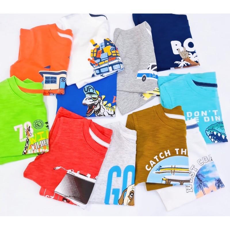 Áo phông ngắn tay cotton hàng Design xuất dư cho bé trai từ 1 tuổi đến 5 tuổi