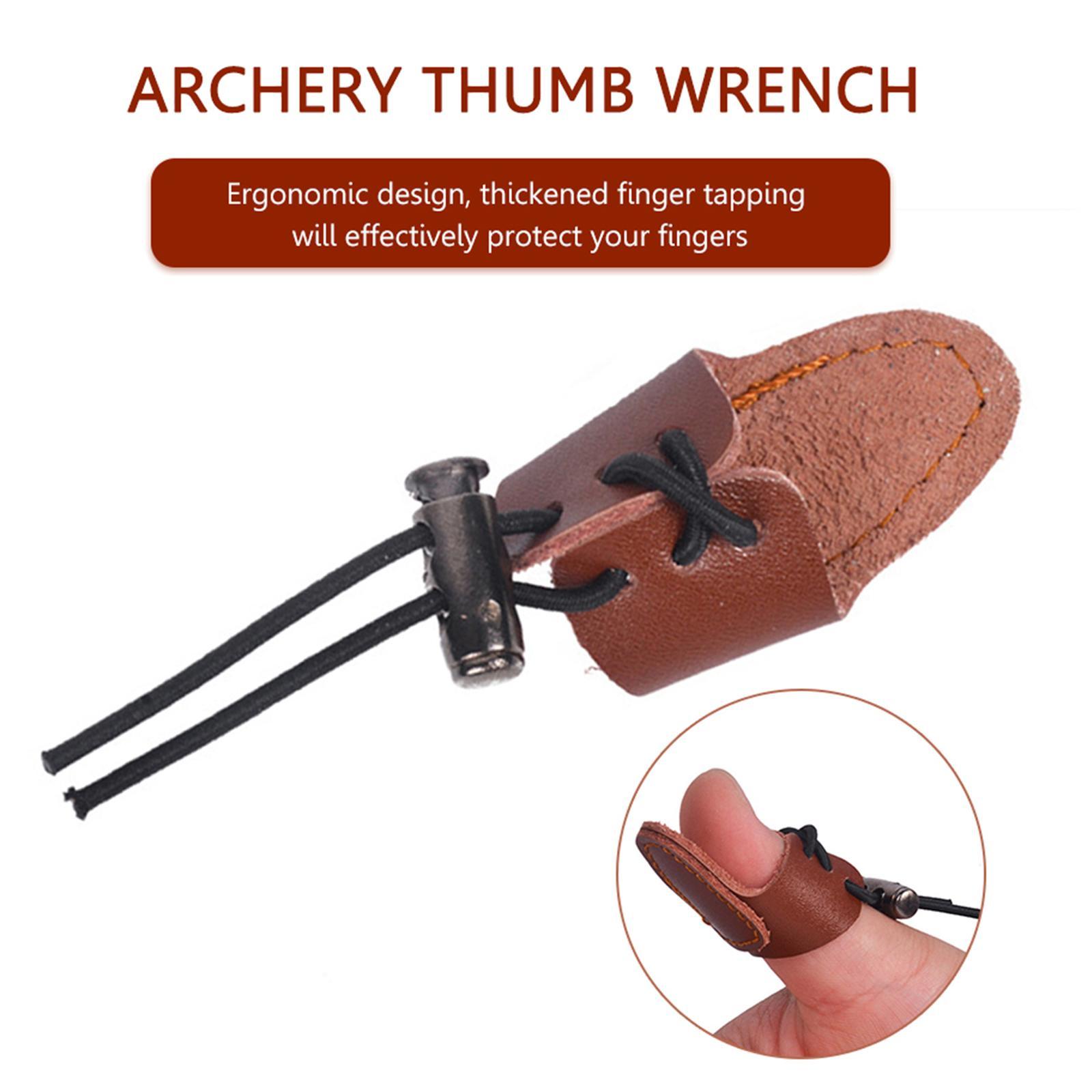 Archery Leather Finger Guard Longbow Recurve Bow Shooting Thumb Ring Protective Gear Outdoor Hunting Accessories
