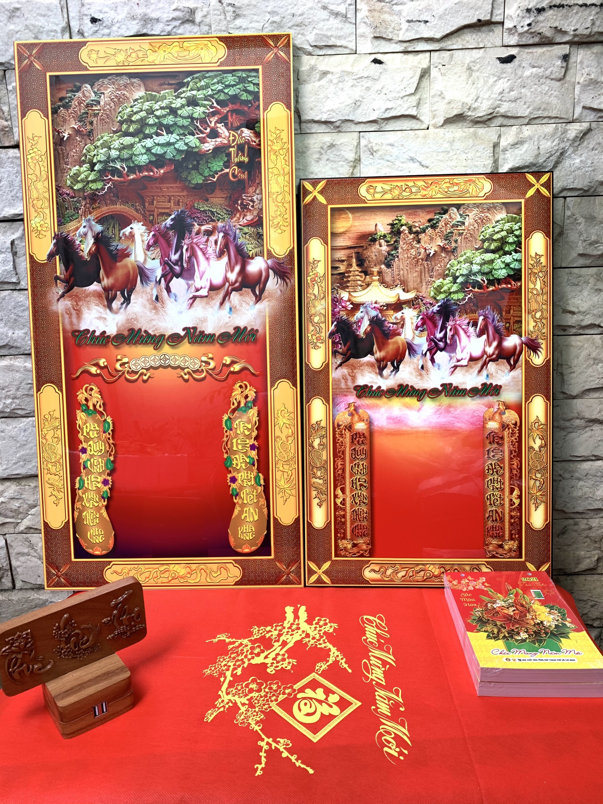 Lịch gỗ treo tường Mã Đáo Thành Công MD26 , tranh lịch phong thủy và làm quà tặng tết