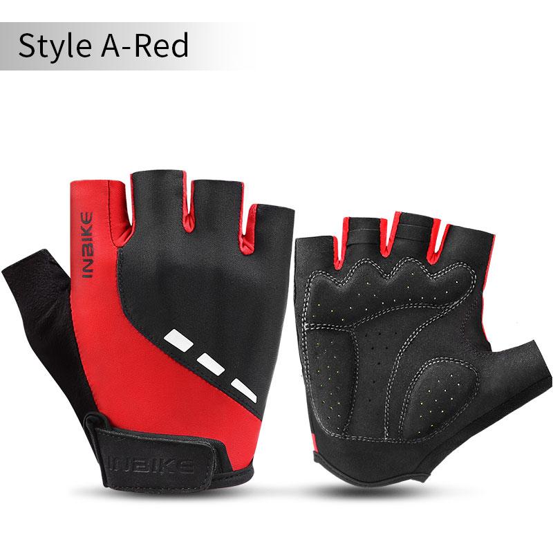 Găng tay xe đạp Inbike Half Finger chống trượt xe máy MTB Găng tay xe đạp MTB Găng tay đàn ông Găng tay thể thao ngoài trời IF19285 Color: Style A-Red Size: XL