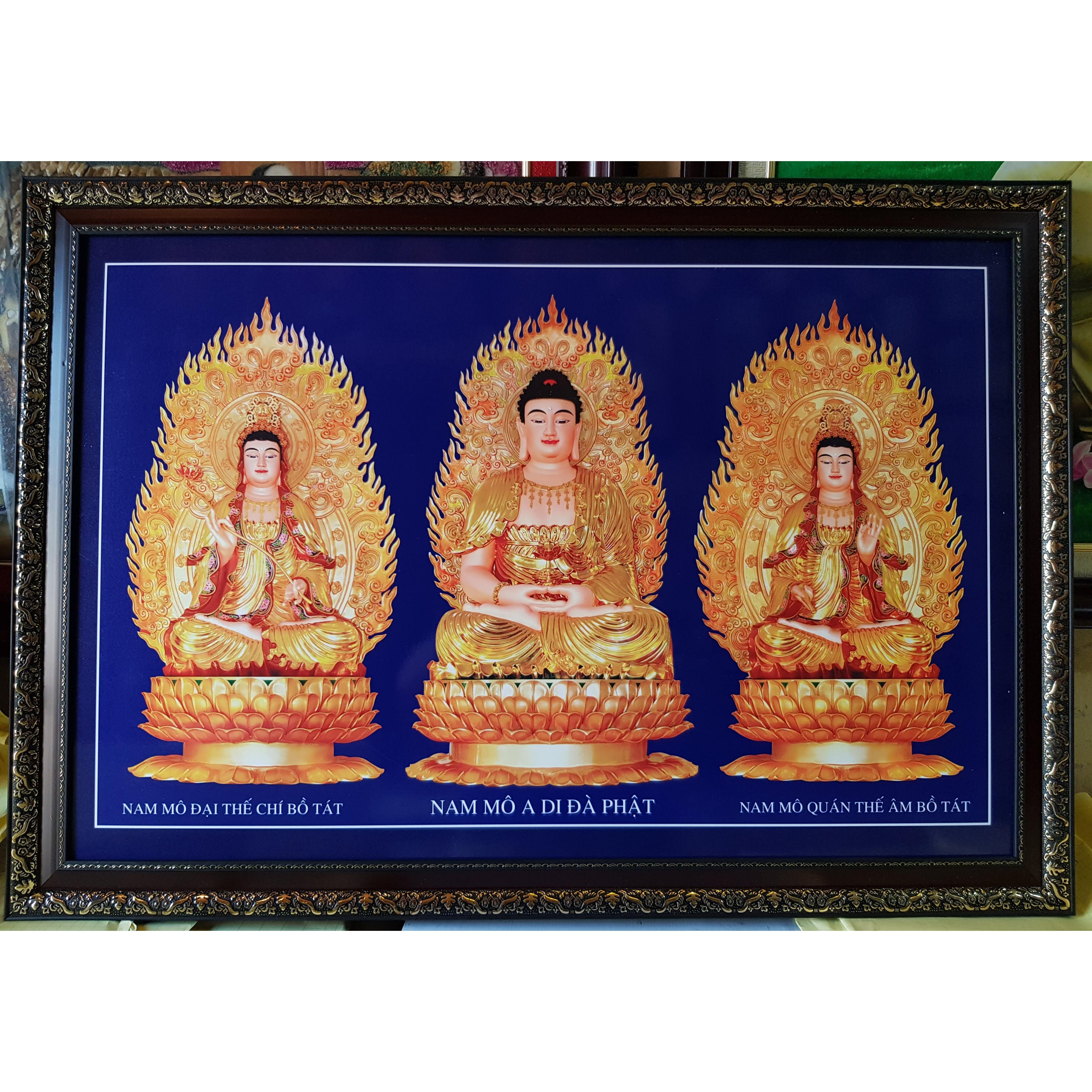 Tranh in dầu cao cấp Phật Tam Thánh -P002