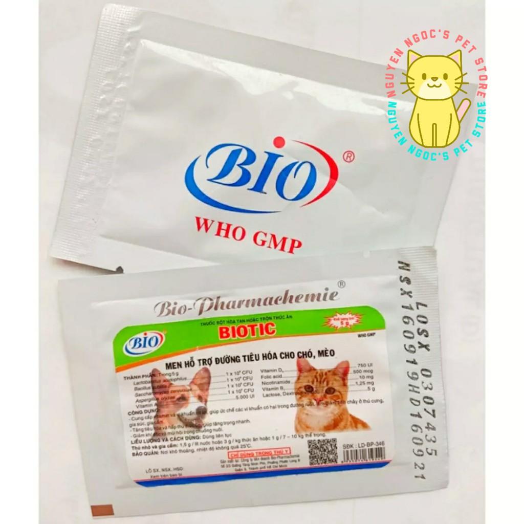 Bio Biotic - Men vi sinh hỗ trợ cải thiện tiêu hóa cao cấp cho CHÓ MÈO gói 5gram