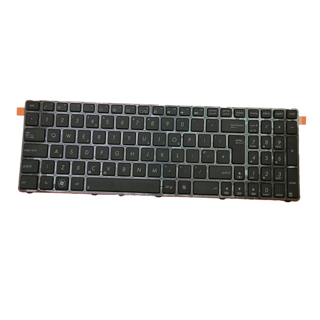 For  N53 Laptop Standard UK English Layout Keyboard Black with Frame