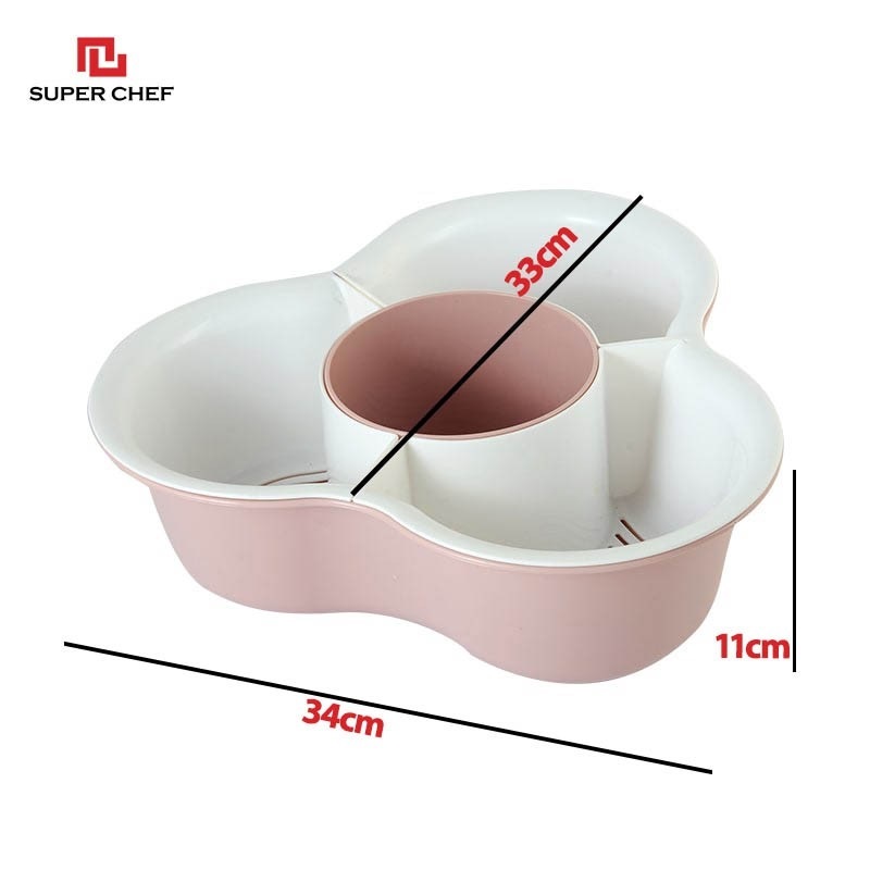 Bộ Thau Và Rổ 4 Ngăn Ăn Lẩu Super Chef Siêu Tiện Lợi, Sang Trọng