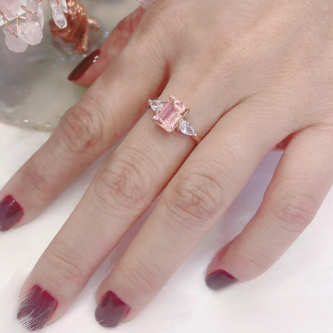 Nhẫn Vàng 14K Đính Đá Morganite