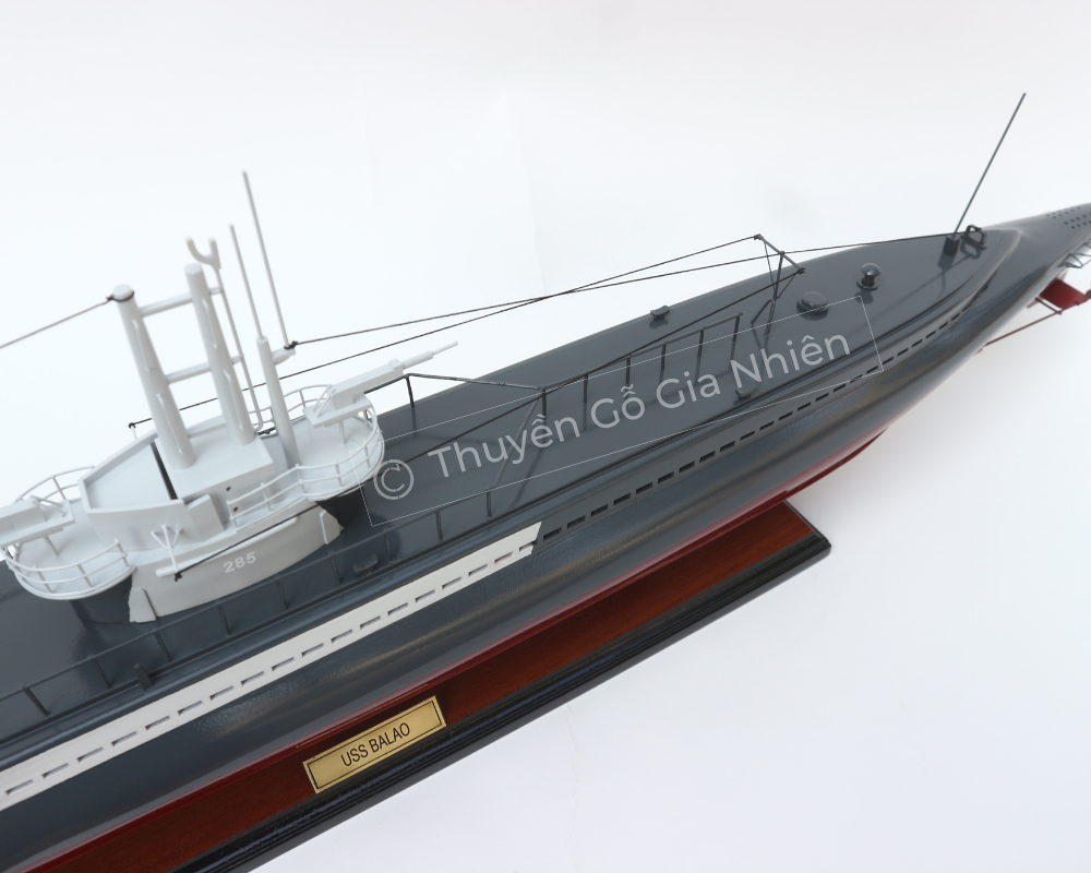 Mô Hình Thuyền Gỗ Phong Thủy Dạng Thuyền Chiến USS BALAO SUBMARINE Chính Hãng Hàng Xuất Khẩu Chất Lượng Cao