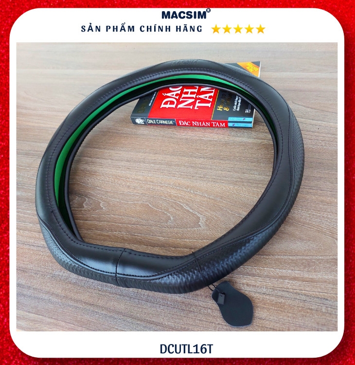 Bọc vô lăng cao cấp Macsim mã DCUT L16T chất liệu da thật - Khâu tay 100%