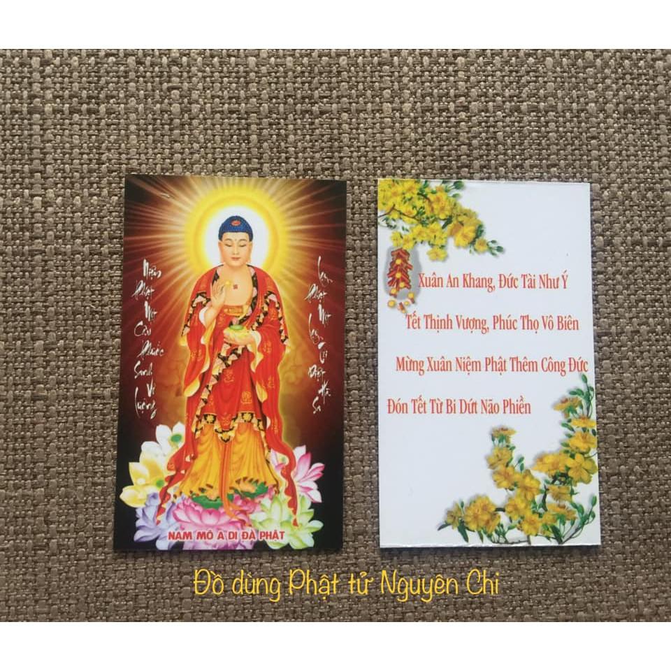 Thẻ hình Phật kèm bì- Bì lì xì kèm hình Phật